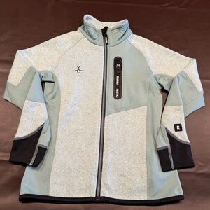 Reima youth size 8 Light Blue and Black Zip-Up Jacket Coat Fleece